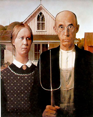 painting with pitchfork couple