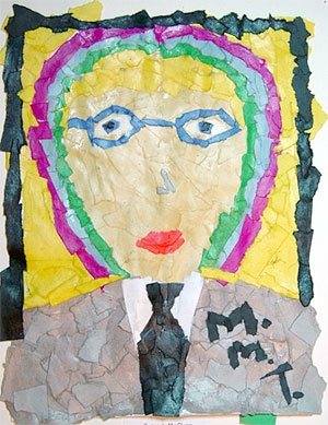 Fourth Grade Art Lesson 15 | Torn Paper Portraits Part 2 Completing Our ...